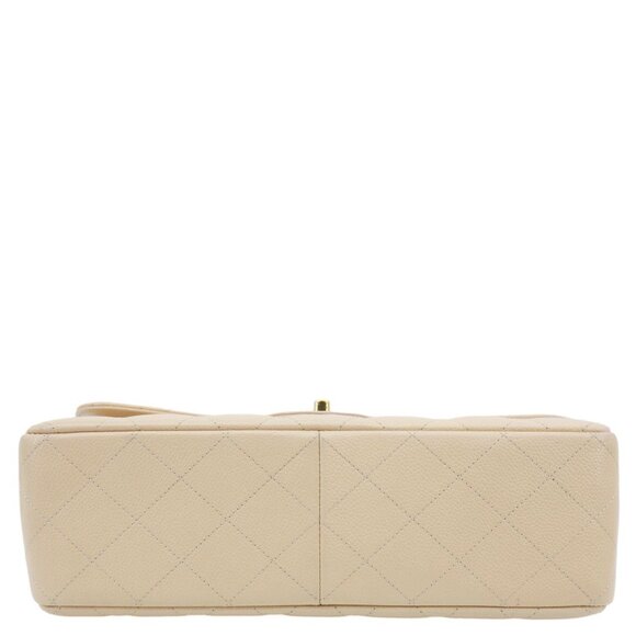 Chanel  Jumbo Classic Double Flap Caviar Leather Shoulder Bag Beige - Picture 11 of 16